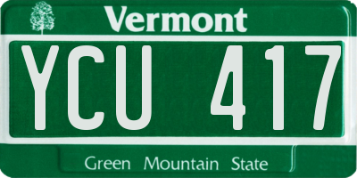 VT license plate YCU417
