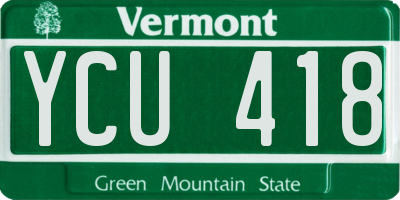 VT license plate YCU418