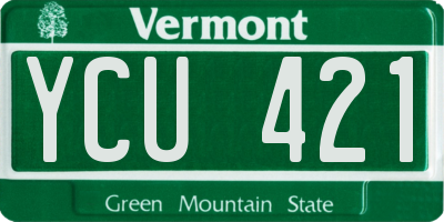 VT license plate YCU421