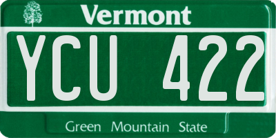 VT license plate YCU422