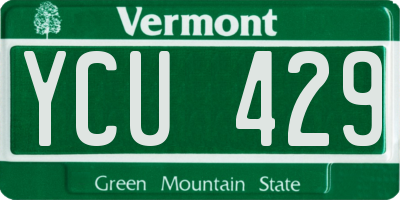 VT license plate YCU429
