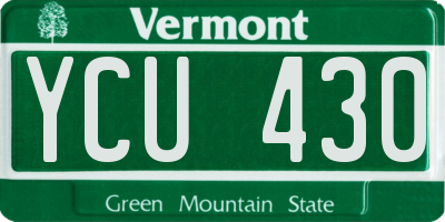 VT license plate YCU430