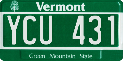 VT license plate YCU431