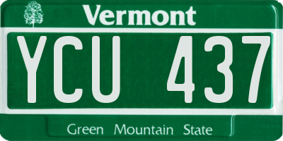 VT license plate YCU437