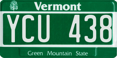 VT license plate YCU438