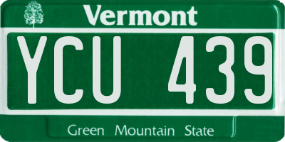 VT license plate YCU439