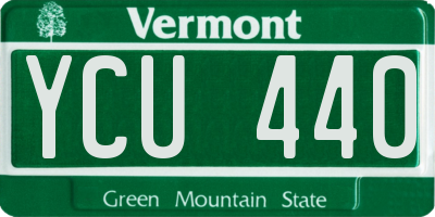 VT license plate YCU440