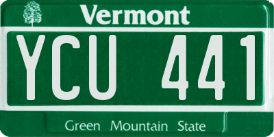 VT license plate YCU441