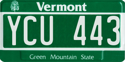 VT license plate YCU443