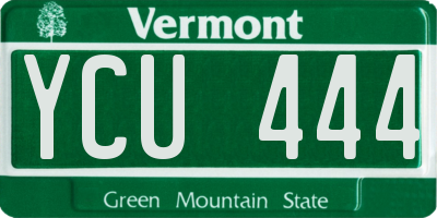 VT license plate YCU444