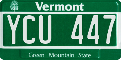 VT license plate YCU447