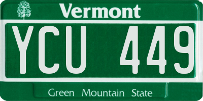 VT license plate YCU449