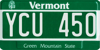 VT license plate YCU450