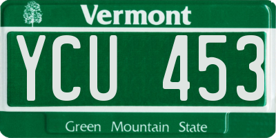 VT license plate YCU453