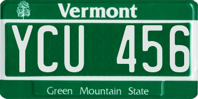 VT license plate YCU456