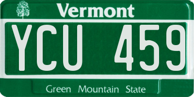VT license plate YCU459