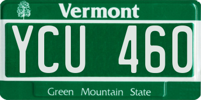 VT license plate YCU460