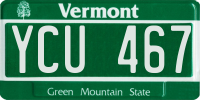 VT license plate YCU467