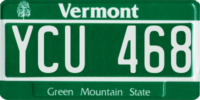 VT license plate YCU468