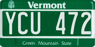 VT license plate YCU472