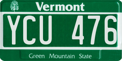 VT license plate YCU476