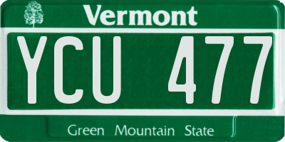 VT license plate YCU477