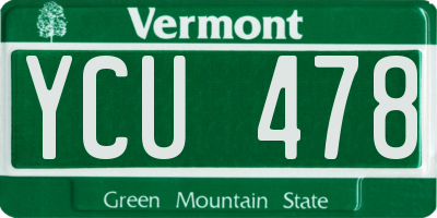 VT license plate YCU478