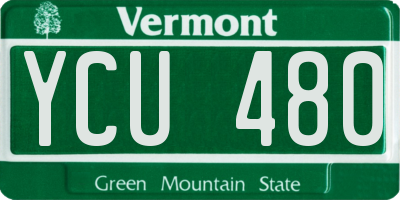 VT license plate YCU480