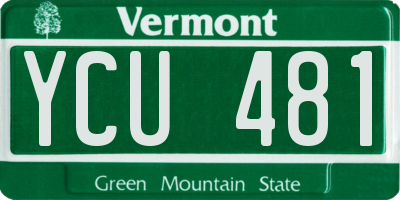 VT license plate YCU481