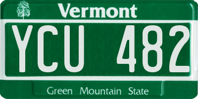 VT license plate YCU482