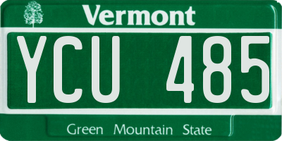 VT license plate YCU485