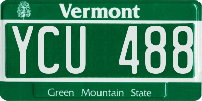 VT license plate YCU488