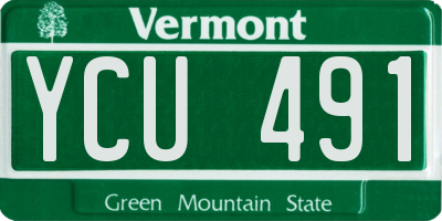 VT license plate YCU491