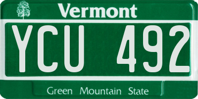 VT license plate YCU492