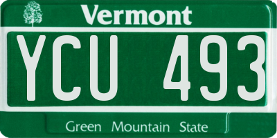 VT license plate YCU493