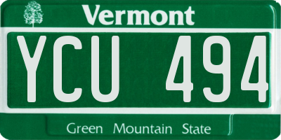 VT license plate YCU494