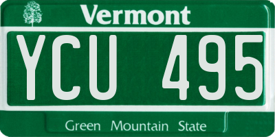 VT license plate YCU495