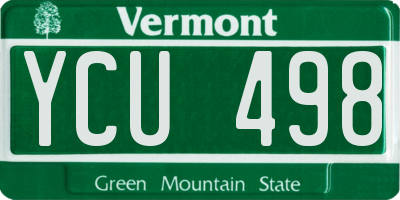 VT license plate YCU498