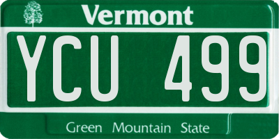 VT license plate YCU499