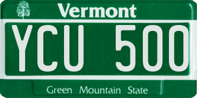 VT license plate YCU500
