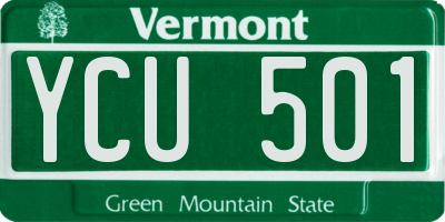 VT license plate YCU501