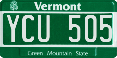 VT license plate YCU505