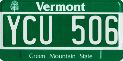 VT license plate YCU506