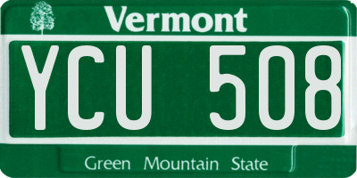 VT license plate YCU508