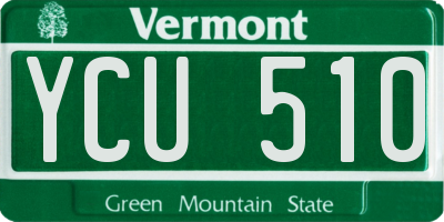 VT license plate YCU510