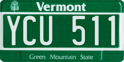 VT license plate YCU511