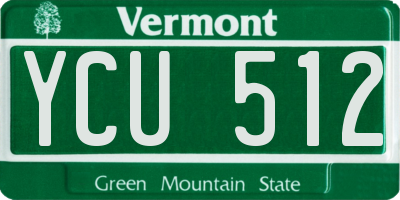 VT license plate YCU512