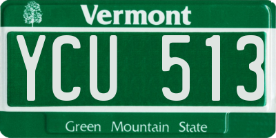 VT license plate YCU513