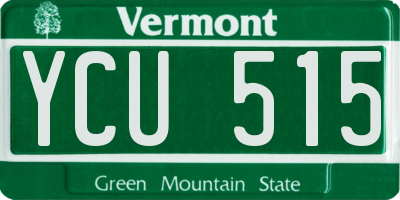 VT license plate YCU515