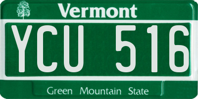 VT license plate YCU516
